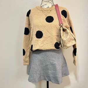 Madewell Tan Polka Dot Sweater